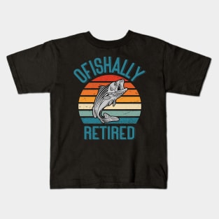 Ofishally Retired Est 2023 Fishing T-shirt, Gift For Fisherman Retirement Kids T-Shirt